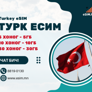 Турк Улс Хямдралтай Дата еСИМ (Turkey Data eSIM)